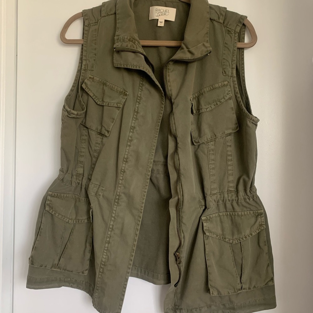 Rachel Roy denim vest in army green